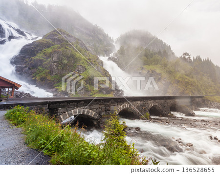 Latefossen waterfall in Norway Latefossen waterfall in Norway 136528655