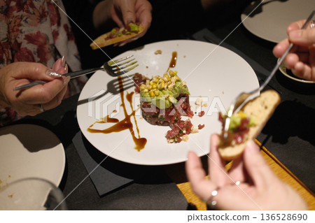 Fresh Tuna Tartare Served as Gourmet Appetizer Fresh Tuna Tartare Served as Gourmet Appetizer 136528690