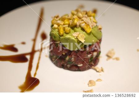 Fresh Tuna Tartare Served as Gourmet Appetizer Fresh Tuna Tartare Served as Gourmet Appetizer 136528692
