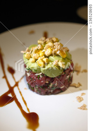 Fresh Tuna Tartare Served as Gourmet Appetizer Fresh Tuna Tartare Served as Gourmet Appetizer 136528693