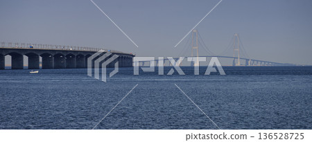 Storebaelt Bridge in Denmark 136528725