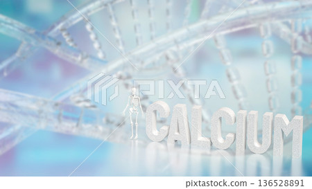 Calcium and Bone Health Medical Nutrition Concept 3d render. Calcium and Bone Health Medical Nutrition Concept 3d render. 136528891