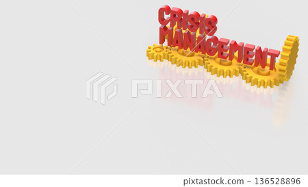Crisis Management Business Strategy with Interlocking Gears Concept 3d render. 136528896