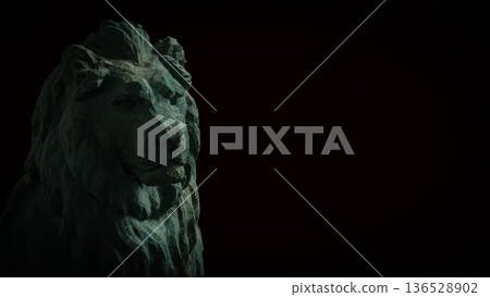 Emerald Lion Symbol Of Strength And Timeless Authority 3d render. Emerald Lion Symbol Of Strength And Timeless Authority 3d render. 136528902