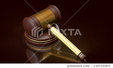 Justice and Law Concept with Wooden Judge Gavel 3d render. Justice and Law Concept with Wooden Judge Gavel 3d render. 136528903