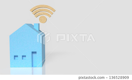 Smart Home Wireless Internet Connectivity Technology Concept 3d render. Smart Home Wireless Internet Connectivity Technology Concept 3d render. 136528909