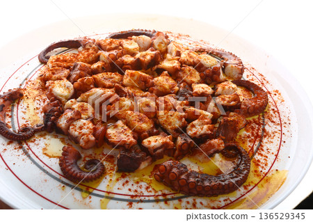 Galician Style Octopus with Paprika and Olive Oil 136529345