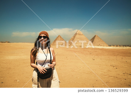Smiling Woman On Vacation In Egypt 136529399