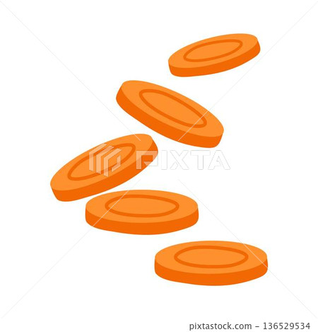 Carrot Slice Illustration, Sliced Carrot Rounds Carrot Slice Illustration, Sliced Carrot Rounds 136529534