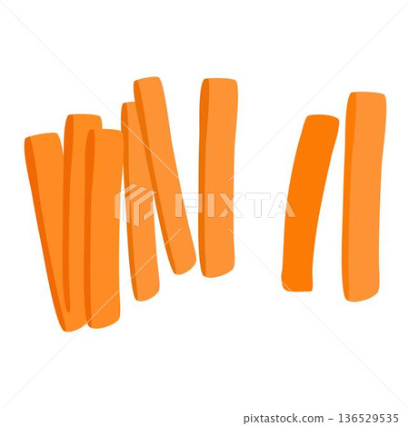 Carrot Sliced Sticks Icon illustration 136529535