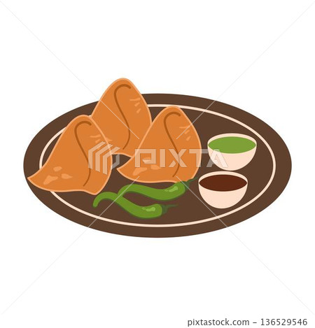 Samosa. Indian traditional food 136529546