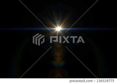 Natural Sun flare on the black. Lens flare. 136529775