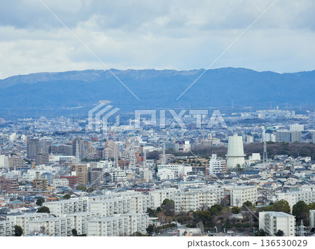 從高處俯瞰冬季名古屋城市全景 從高處俯瞰冬季名古屋城市全景 136530029