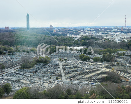 名古屋和平公園墓園的高角度照片 名古屋和平公園墓園的高角度照片 136530031