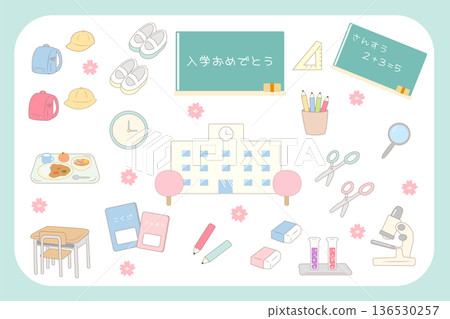 學校和入學相關的簡單插圖 136530257