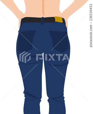 Illustration of a woman who succeeded in dieting 136530452