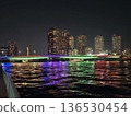 Winter night view of the Sumida River and Tsukuda Bridge 1 136530454