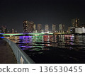 Winter night view of the Sumida River and Tsukuda Bridge 2 136530455