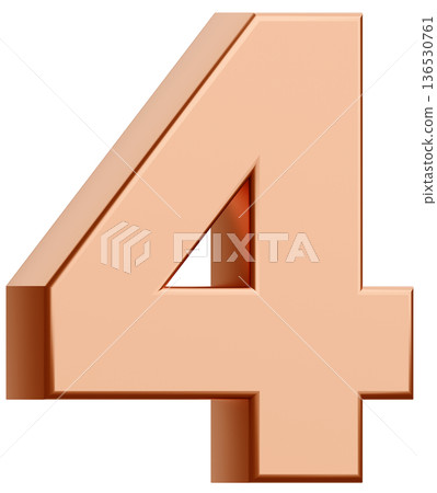3D material_number_4_metallic_gold 136530761