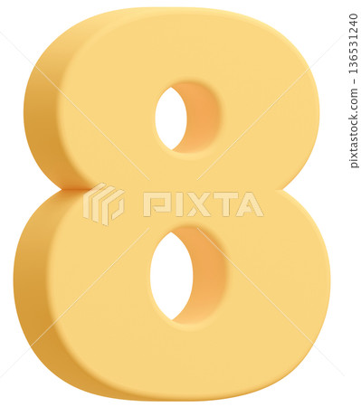 3D material_number_8_yellow 3D material_number_8_yellow 136531240