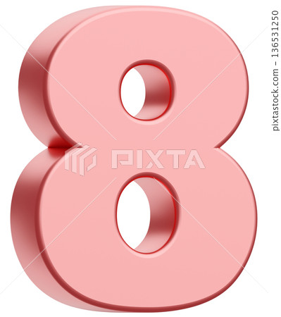 3D material_number_8_metallic_pink 136531250