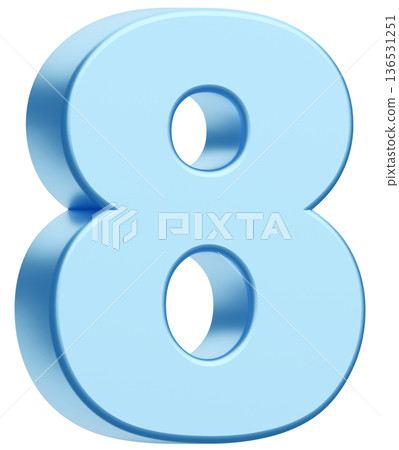 3D material_number_8_metallic_light blue 136531251