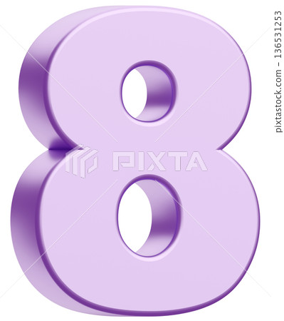 3D material_number_8_metallic_purple 136531253