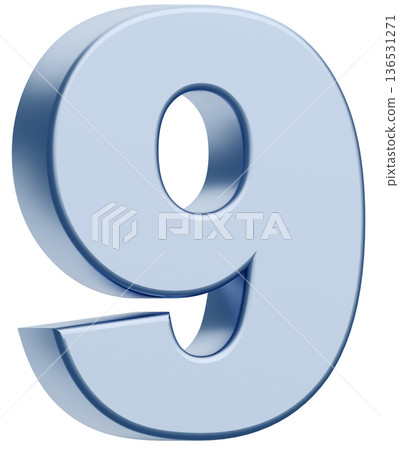 3D material_number_9_metallic_silver 3D material_number_9_metallic_silver 136531271