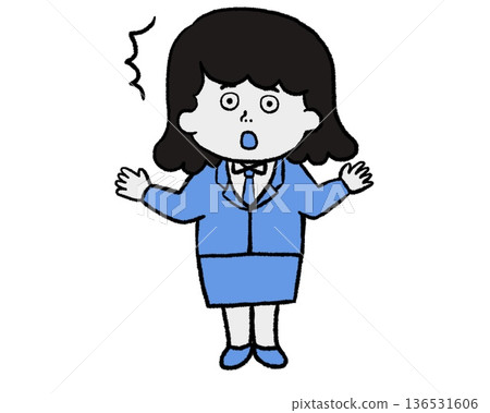 Surprised woman in a suit (blue) Surprised woman in a suit (blue) 136531606