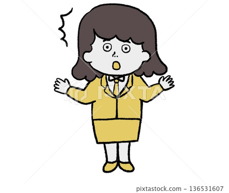 Surprised woman in a suit (yellow) Surprised woman in a suit (yellow) 136531607