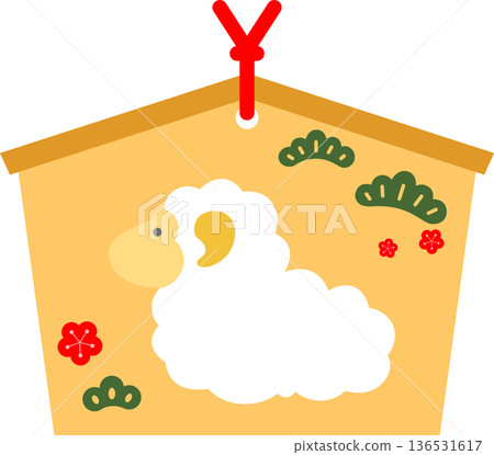 Ema icon with a sheep on it Ema icon with a sheep on it 136531617