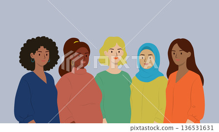 Multicultural Female Empowerment Illustration Multicultural Female Empowerment Illustration 136531631