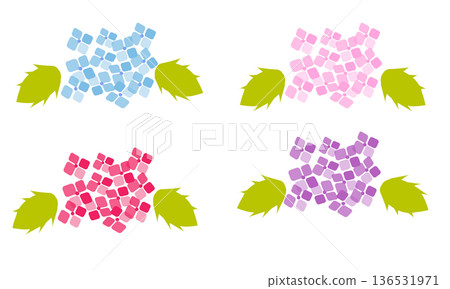七彩繡球花插圖集 136531971