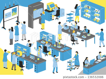 在實驗室工作的人們 在實驗室工作的人們 136532086