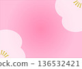 Plum blossom and pink Japanese style background 136532421