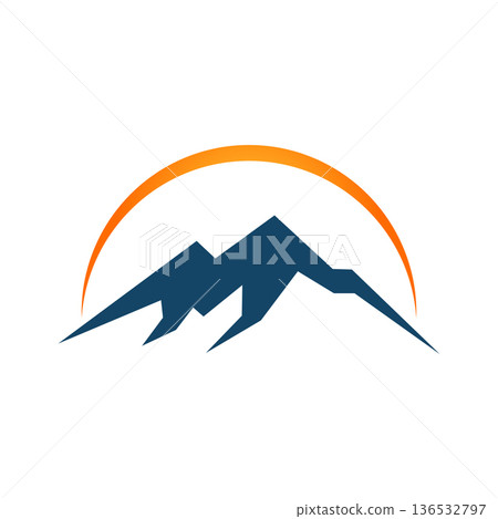 Mountain Icon Vector Logo Template Mountain Icon Vector Logo Template 136532797