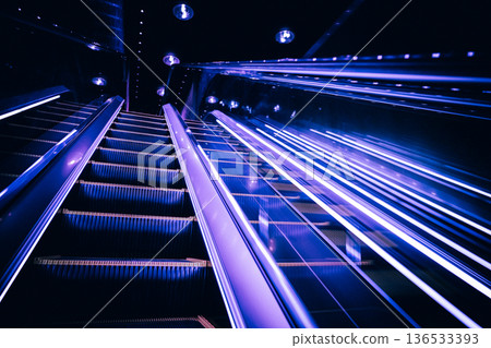 Blue-purple light stairs 136533393