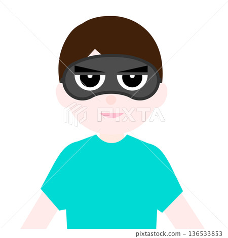 Illustration of a man wearing a funny eye mask Illustration of a man wearing a funny eye mask 136533853