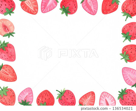 紅色草莓框架 136534021