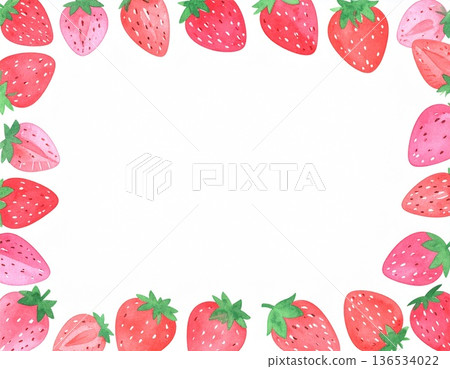 紅色草莓框架 136534022