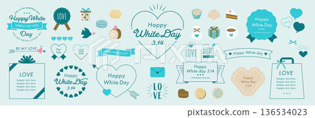 白色情人節設計理念套裝，藍色背景 136534023