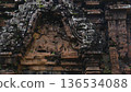stone carving on ancient Cham temple 136534088