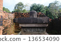 Ancient stone Shiva linga altar  136534090