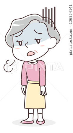 圖:一位老年女性感到極度疲憊和疲倦(慢性疲勞、健康狀況不佳、缺乏動力) 圖:一位老年女性感到極度疲憊和疲倦(慢性疲勞、健康狀況不佳、缺乏動力) 136534141