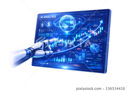 商業與人工智慧插畫素材 136534410