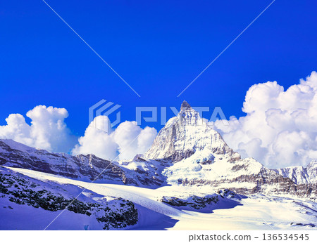 Beautiful view of the Matterhorn in Zermatt Beautiful view of the Matterhorn in Zermatt 136534545