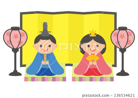 Cute illustration material of the Emperor and Empress Cute illustration material of the Emperor and Empress 136534621