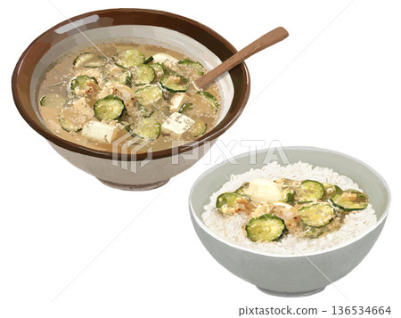冷湯(研缽和杵搗碎大麥米) 冷湯(研缽和杵搗碎大麥米) 136534664