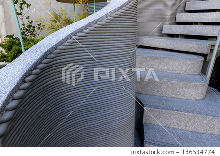 3D Printed concrete texture. architectural background. 3D Printed concrete texture. architectural background. 136534774