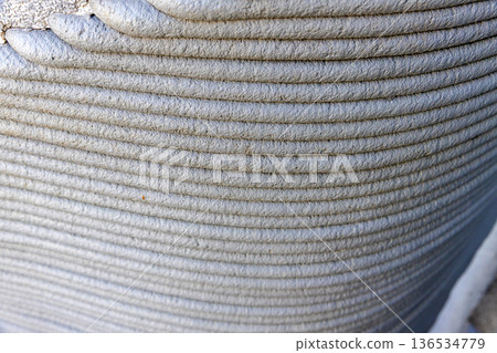 3D Printed concrete texture. architectural background.  136534779